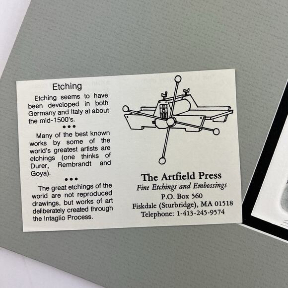 Vintage Leo P Donahue Art Etching New England Winter Stream Signed #158/250 Mat - Picture 6 of 10